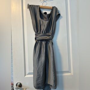 H&M Elegant Gray Textured Satin Women's Dress